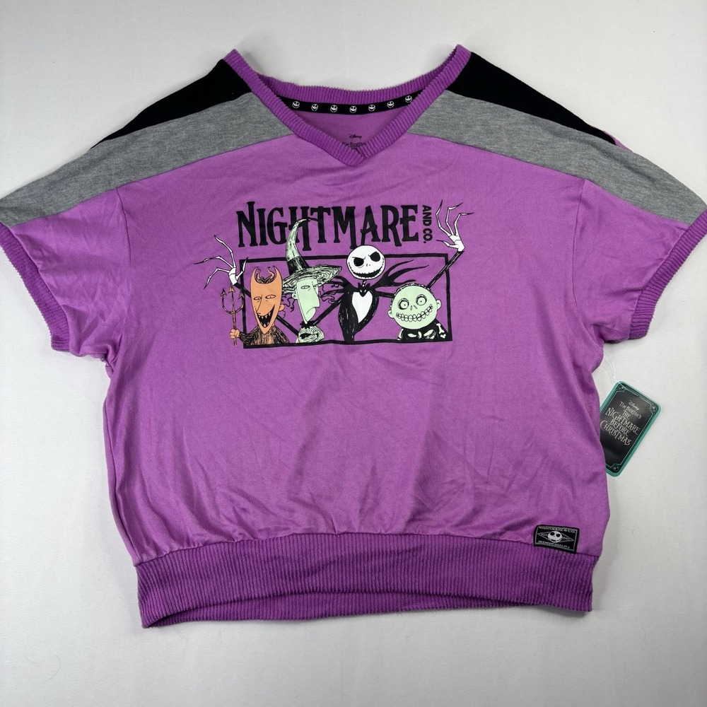 Disney Nightmare Before Christmas Women's Pijama Top Medium Purple Jack